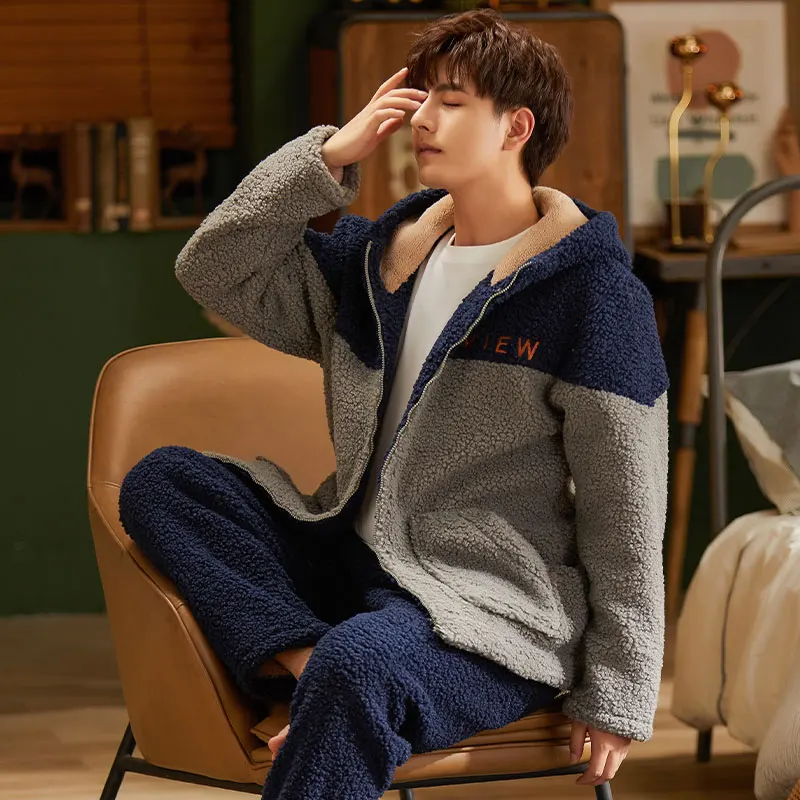 Новинка 2021 коралловый бархат Мужская зимняя утепленная фланелевая теплая