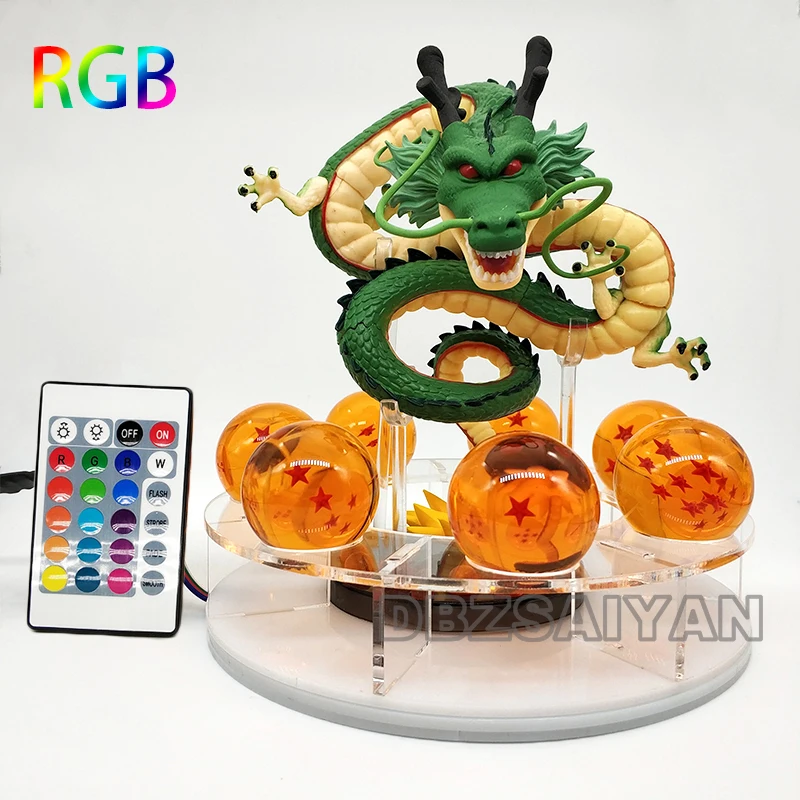 15 см Dragon Ball Shenron figulas прикроватная лампа Dragon Ball Z рисунок ночной Светильник Shenlong+ 7 шт 3,5 см шарики+ акриловая полка DBZ