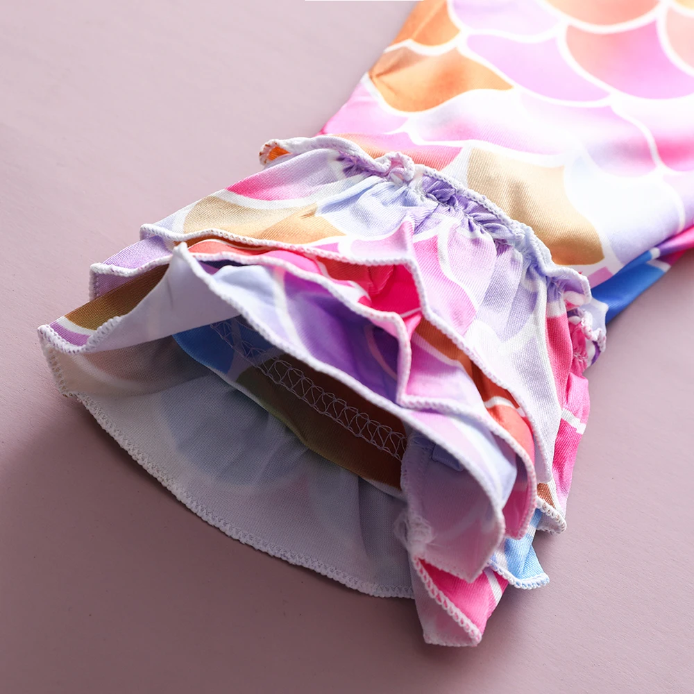 OEAK/модные детские длинные штаны шаровары в полоску с оборками и высокой талией