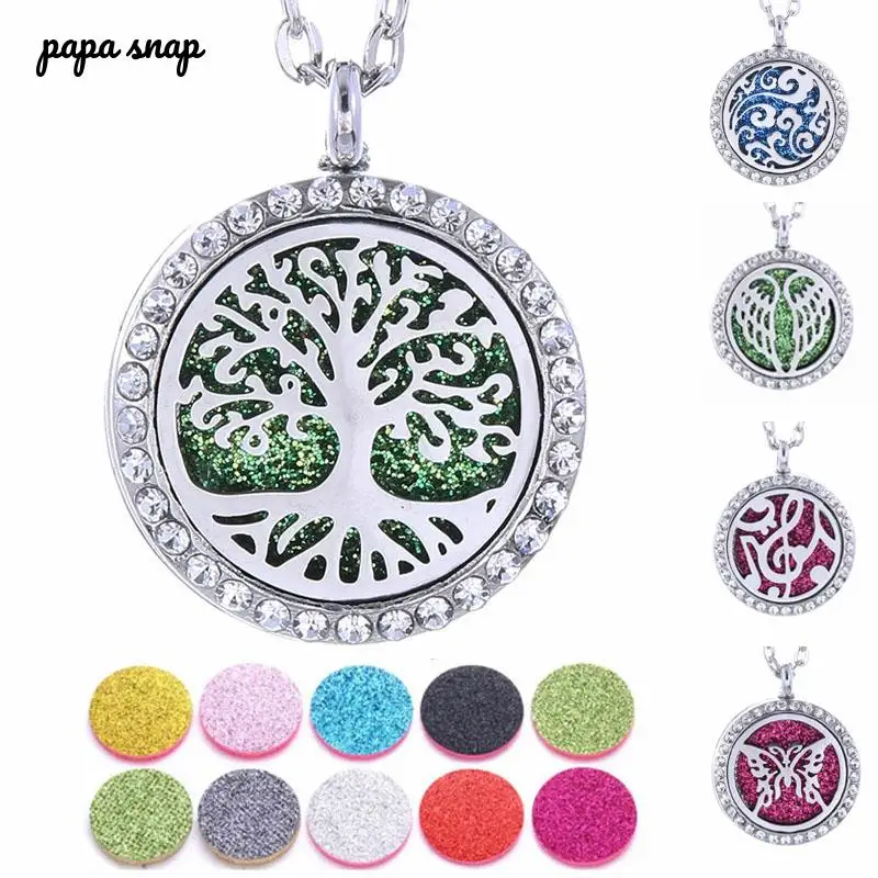 Ожерелье из нержавеющей стали с изображением дерева жизни для ароматерапии