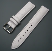 rolamy 12 14 16 18 20 22 24mm calf leather white classic alligator grain watch band strap beltfor seiko rolex omega seiko iwc