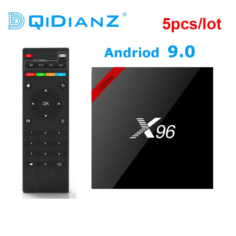 5 шт. в партии X96 S905W Android 9 0 ТВ приставка Amlogic четырехъядерный Новый Мини ПК 2 4G Wifi 4K