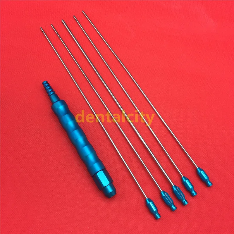 Beauty tools Liposuction Cannulas Set of 5 pieces with Handle face Liposuction care tool