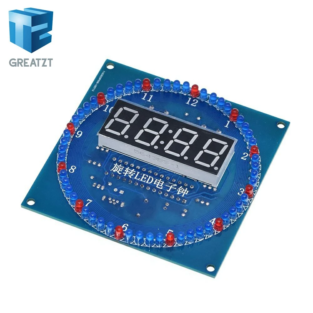 Вращающийся светодиодный дисплей GREATZT DS1302 будильник электронные часы модуль