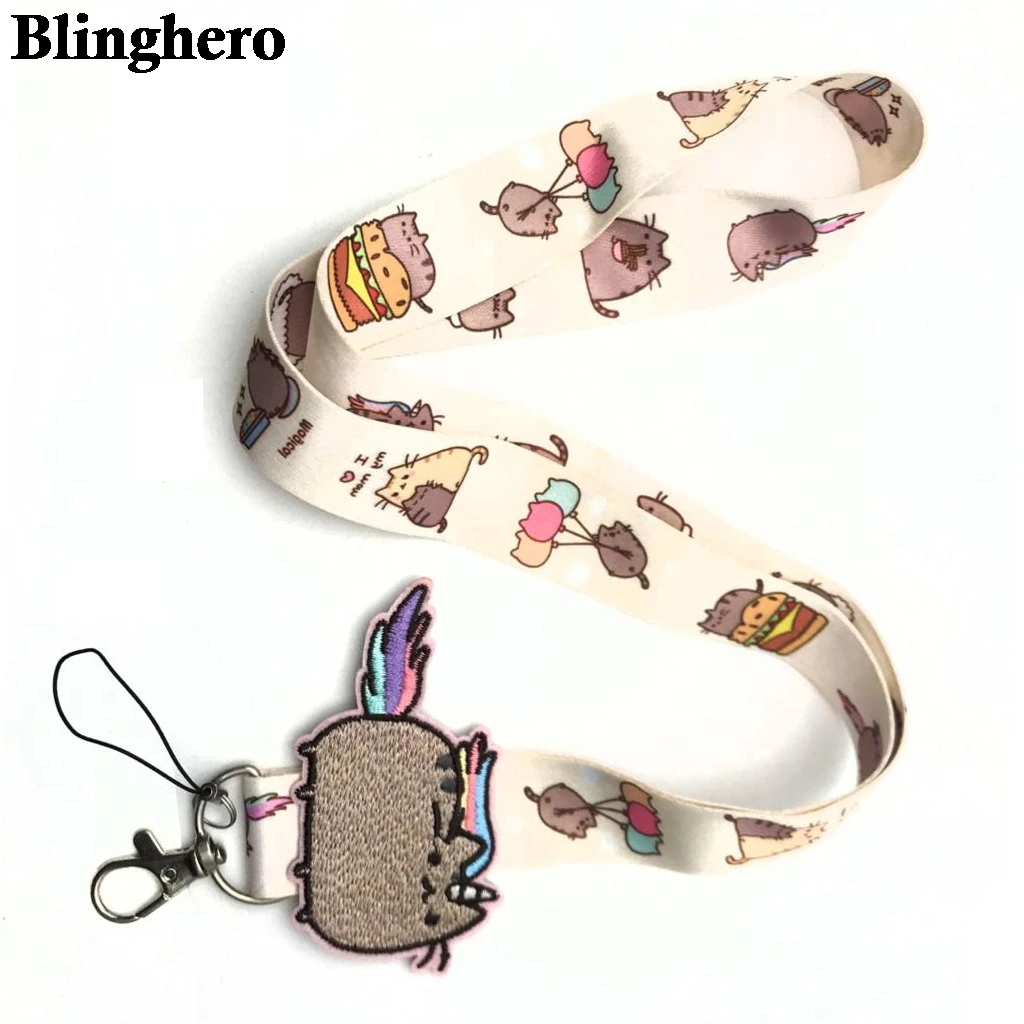 CA698 оптовая продажа 20 шт./лот милый брелок для ключей в виде кошки шнурок ID