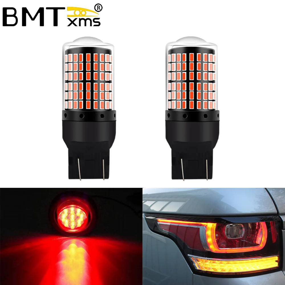 

BMTxms 2Pcs T20 W21/5W 7443 7444 SRCK For LADA Lada Kalina Granta Vesta Car LED Red Warnning Brake Light Led Backup Parking Lamp