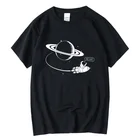 Футболка XIN YI мужская с забавным принтом космонавта, тенниска свободного покроя, 100% хлопок, круглый вырез, крутая майка