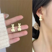 timlee e292 simple cute three dimensional rabbit studs earrings popular jewelry wholesale