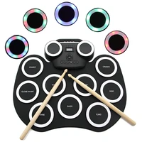 electronic drum kit hand rolled silicone tabletop drum home practice portable usb playing jazz drums with drumsticks foot pedals
