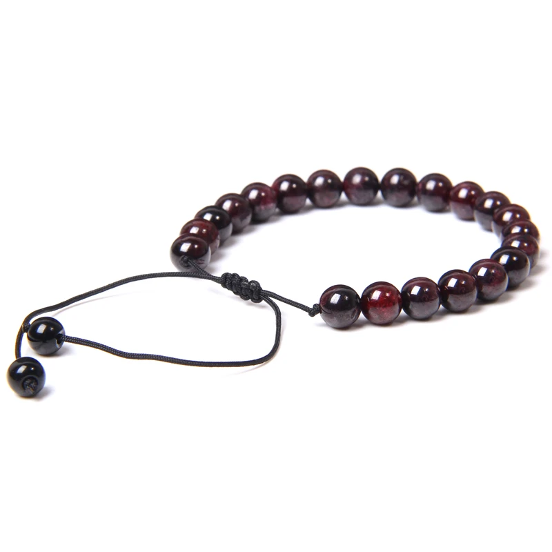 

Handmade Jewelry Black Rope Weave Adjustable Bracelets Men 8 mm Natural Reiki Labradorite Chakra Stone Beads Bracelet Women Gift