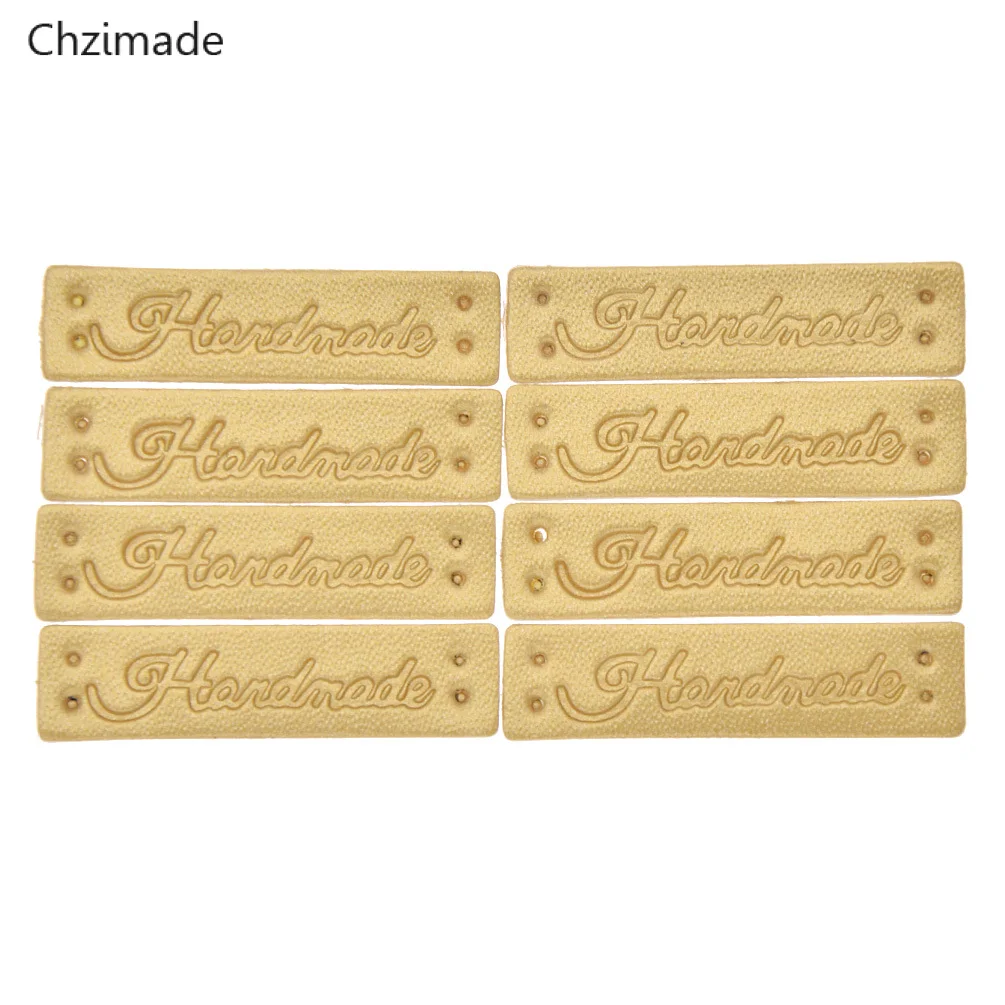 8pcs Golden 8/24/48 шт ручной работы одежды этикетки для одежды из искусственной кожи с принтом букв этикетки Швейное Ремесло «сделай сам» - Цвет: 8pcs Golden