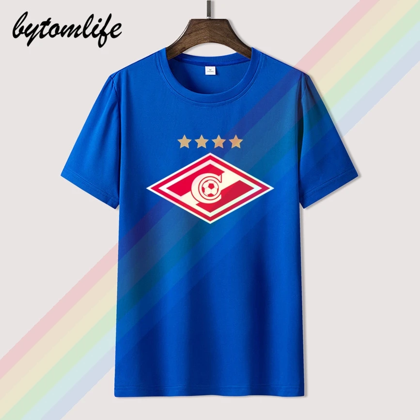 Футболка с логотипом FC Spartak летняя черная футболка принтом популярная хлопковая