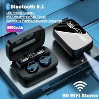 tws wireless headphones stereo bluetooth compatible earphones sport waterproof headset 3500 mah charging box m9 earbuds with mic