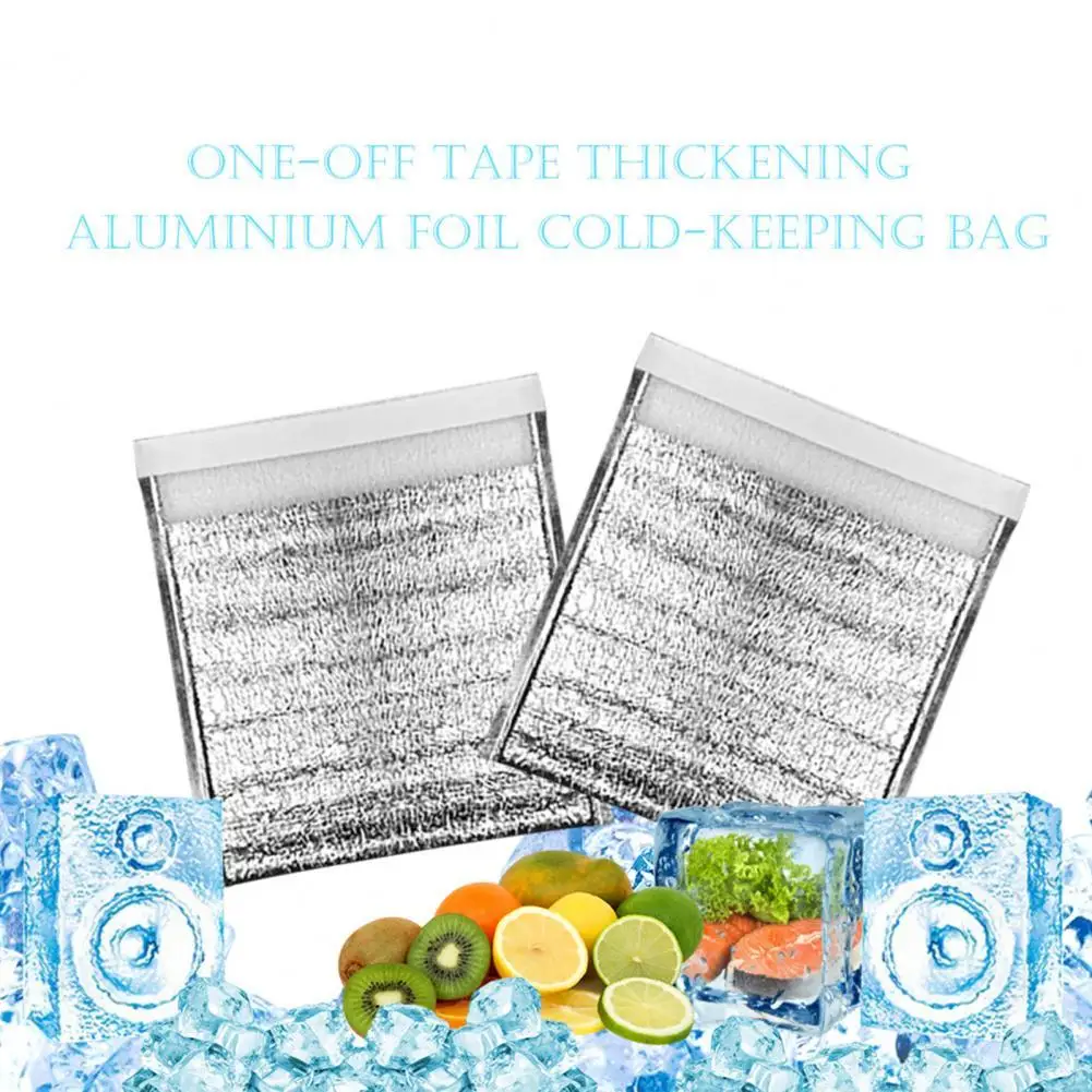 

5pcs/10pcs Aluminum Foil Insulated Food Storage Ice Bag Thicken Thickened Insulation Bag Lunch Snack Bento Cooler Organizer