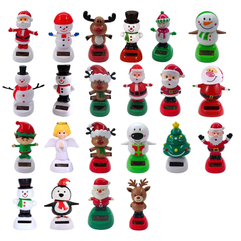 

Christmas Themed Solar Dancing Shaking Head Toy Auto Interior Decompression Dashboard Ornament Car Accessories