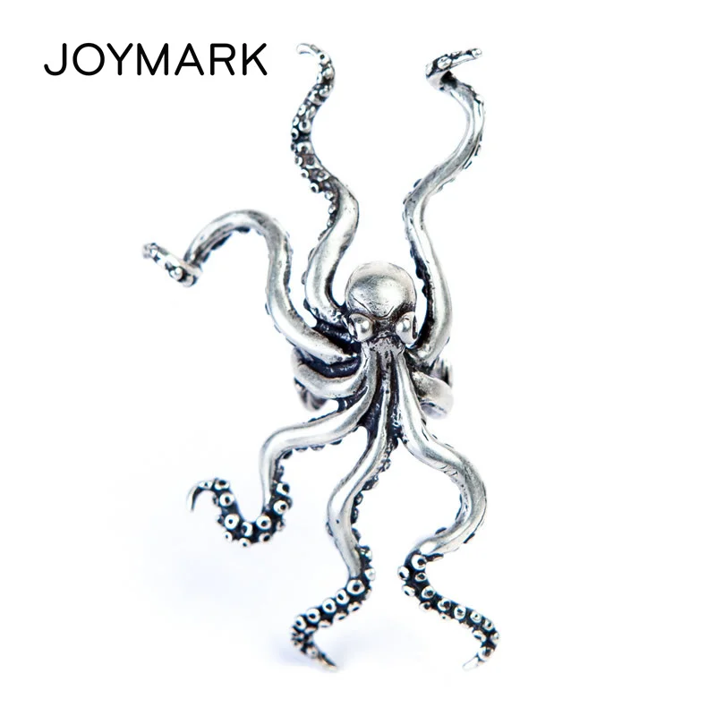 

Exaggerated Large Octopus 925 Sterling Silver Ear Cuff No Pierced Ear Clip On Earrings Retro Punk Hip Hop Jewelry TSE443
