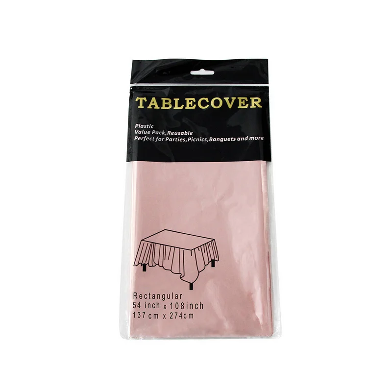 

Rose Gold Disposable Tablecloth Plastic Picnic Table Cloth Kids Adult Birthday Party Decoration Wedding Baby Shower Home Supply