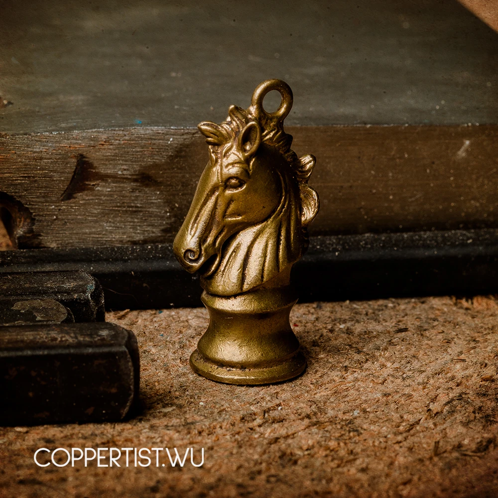 Coppertist. Wu шахматный рыцарь латунный брелок золотой брелок животное лошадь брелок ручной работы металлический автомобильный брелок Подвеска Сумочка