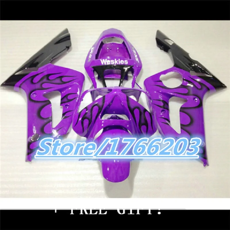 

Обтекатель для KAWASAKI NINJA ZX6R 03 04 ZX 6R ZX636 ZX-6R ZX 6 R 03-04 ZX 6R 2003 2004 Обтекатель с фиолетовым черным пламенем