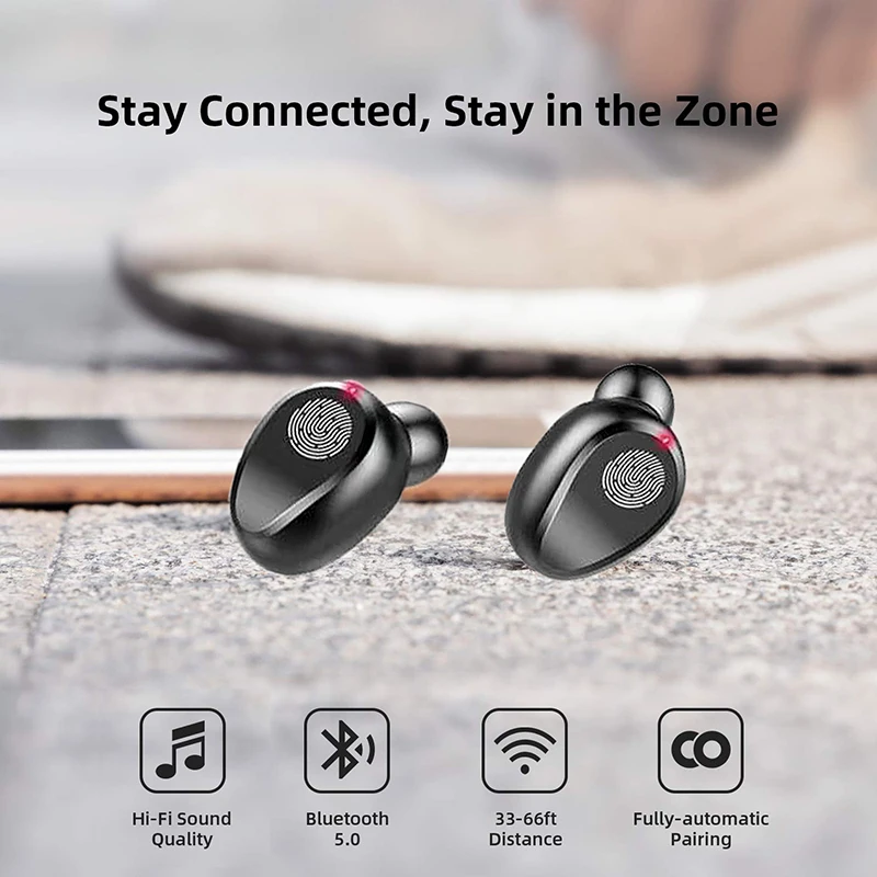 Беспроводные наушники Bluetooth 5 0 сенсорное управление светодиодный дисплей с