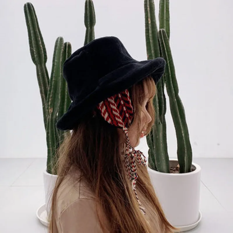Hats, women, autumn, winter, lovely, wild, plush, hat, ear hat, thickened, warm, long fry hat, fisherman's hat.
