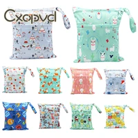 waterproof reusable wet bag diaper baby cloth diaper wet dry bags with 2 zippered pockets travel beach pool bag