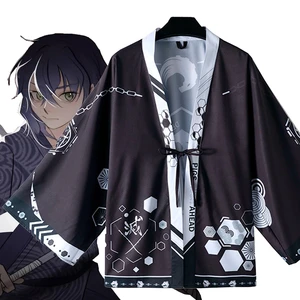 Аниме Demon Slayer Kimetsu no Yaiba Hashibira Inosuke, косплей, плащ, Летний шифоновый солнцезащитный кимоно, повседневная одежда, домашняя одежда для влюбленных