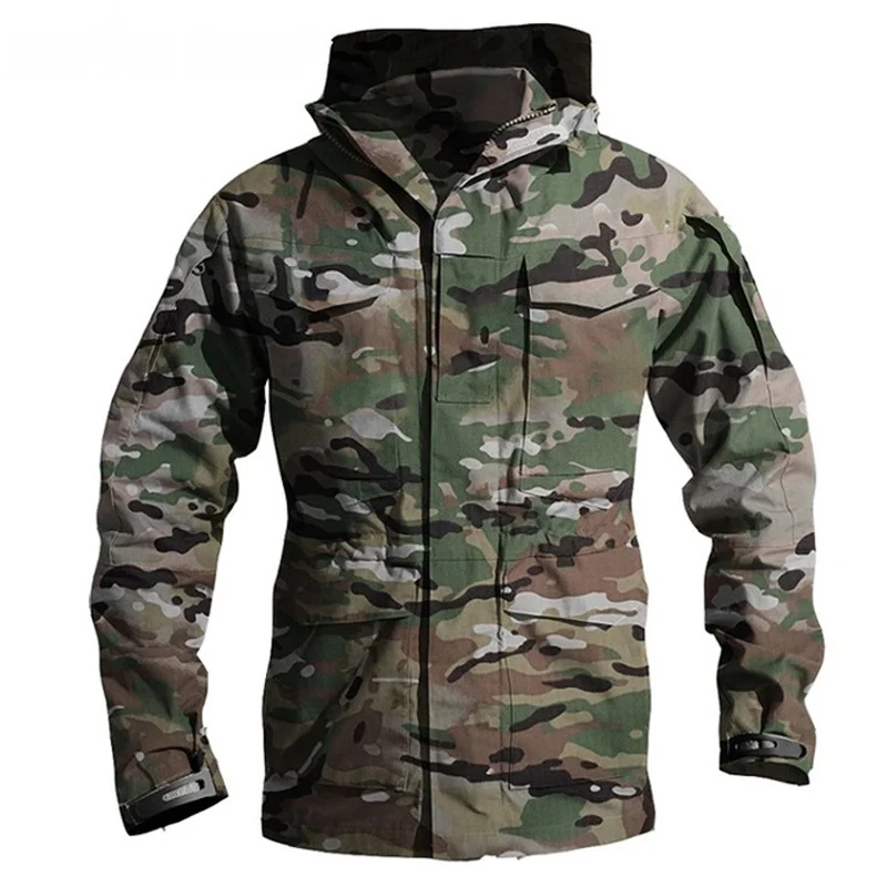

2021 Men's Outdoor fishing mountaineering jacket Military tactical jacket Hooded Men's waterproof windbreaker Men's
