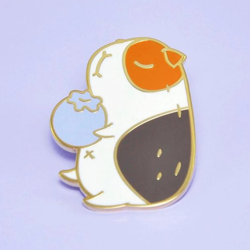 Брошь в виде Свинки Bluberry и морской свинки эмалированные металлические значки