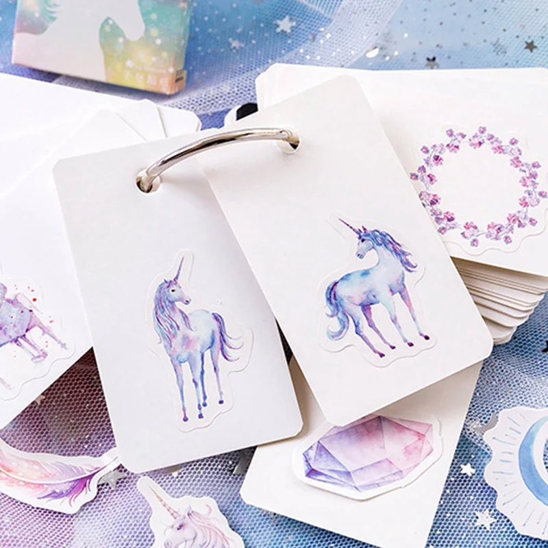 

46 Pcs/Set Unicorn Stickers for Cartoon Kawaii Notebook Diary Painting Graffiti Stickers Memo Pad Office School Gift for Girls