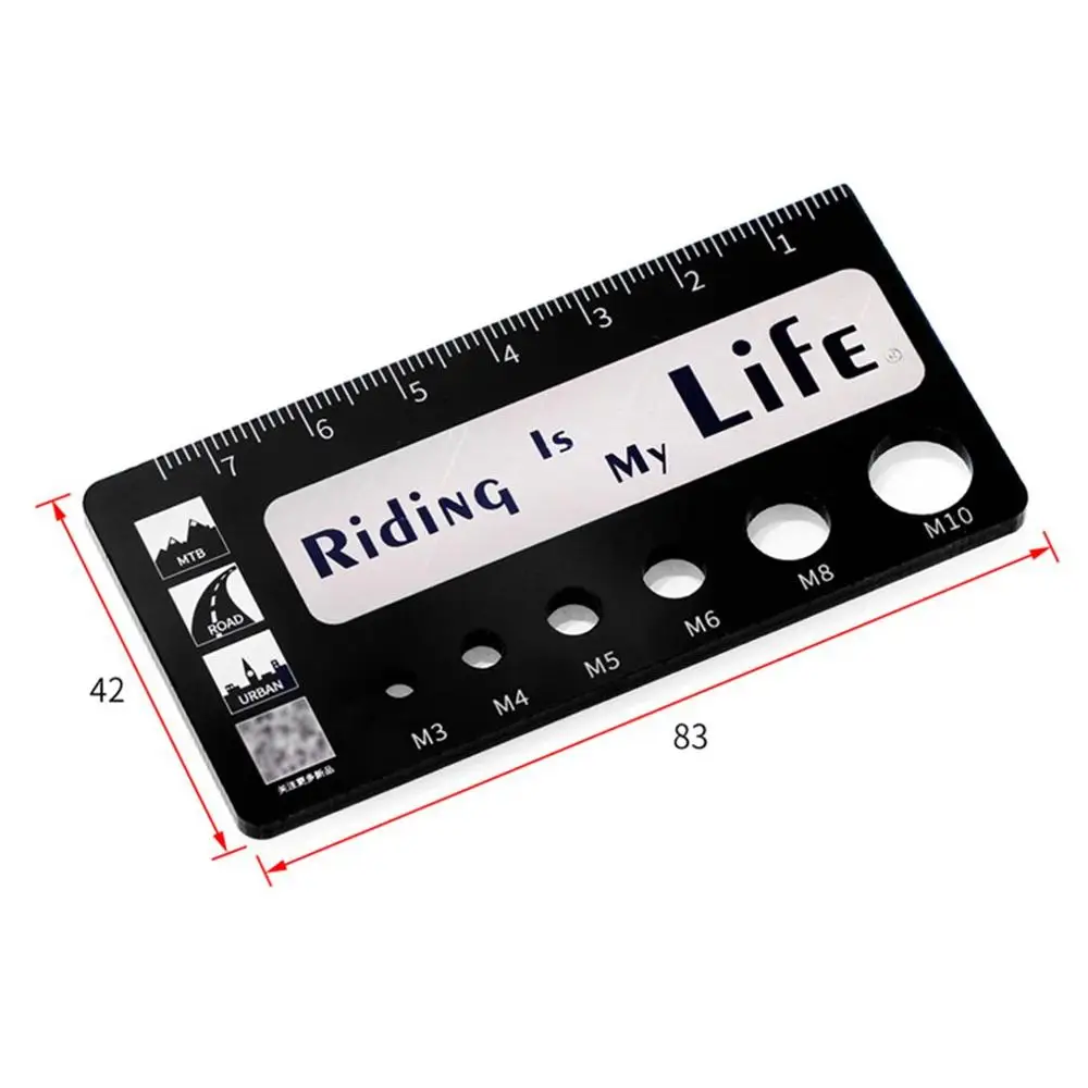 Risk Acrylic Portable Screw Measuring Caliper Bicycle M3/M4/M5/M6/M8/M10 75mm Accessories Metric System Bike Bolt Tool | Спорт и