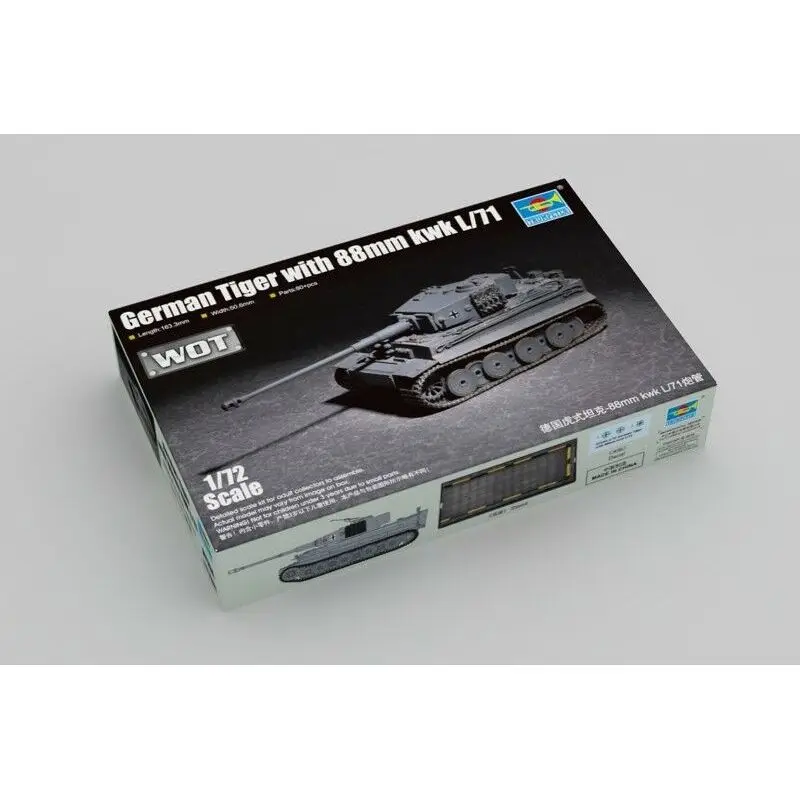 Trumpeter 07164 1/72 Немецкий Тигр с комплектом моделей 88 мм kwk L/71 | Игрушки и хобби