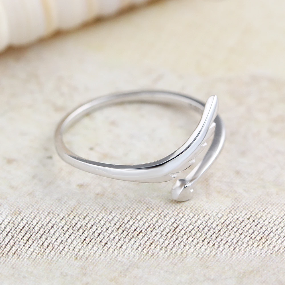Женское Открытое кольцо из серебра 925 пробы с крыльями ангела | Украшения и