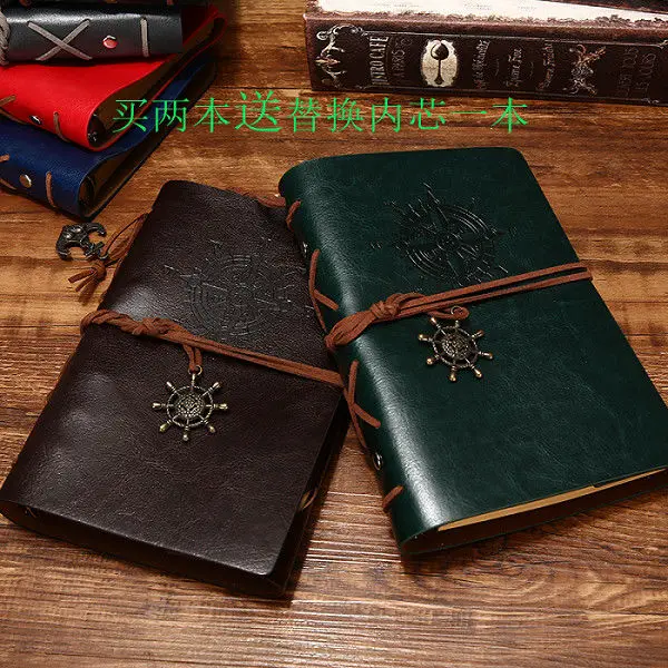 

2022 A7 Retro European Style Pirate Notebook Soft Leather Kraft Paper Portable and Convenient Graffiti Bookkeeping Student Diary