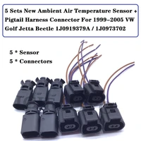 5 new ambient air temperature sensor pigtail harness connector plug for 99 05 vw golf jetta beetle 1j0919379a 1j0973702