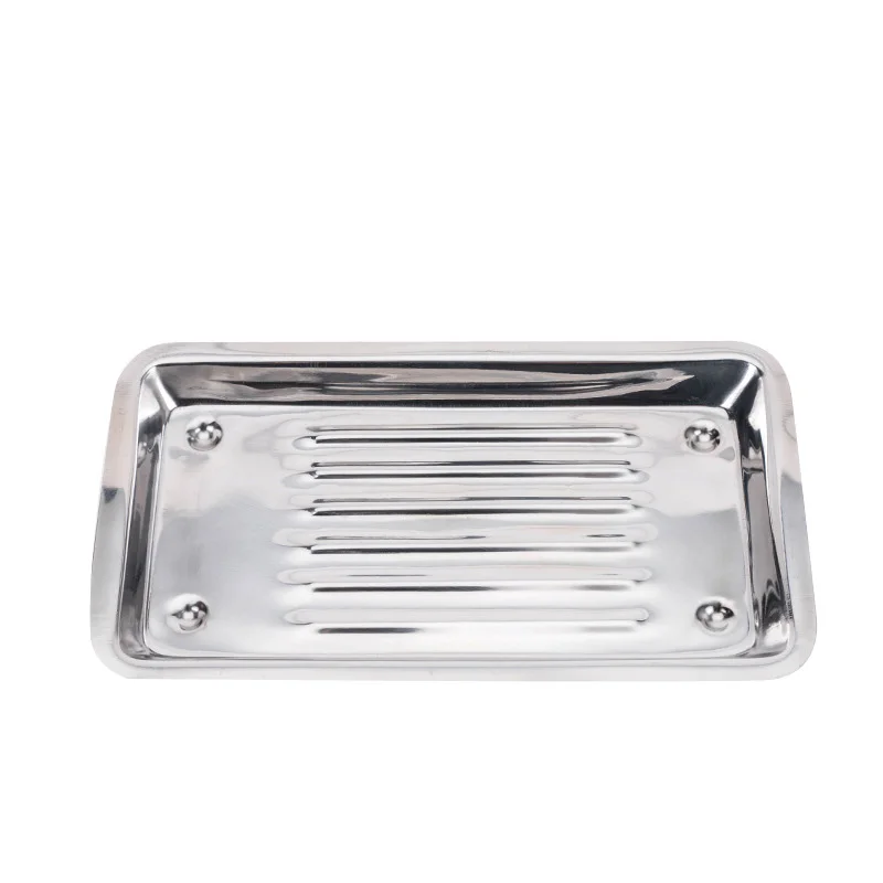3pcs Stainless Steel Dental Holder Plate Dish Dentistry Instrument Lab Surgical Tray Medical Tray Square Autoclaved Plate