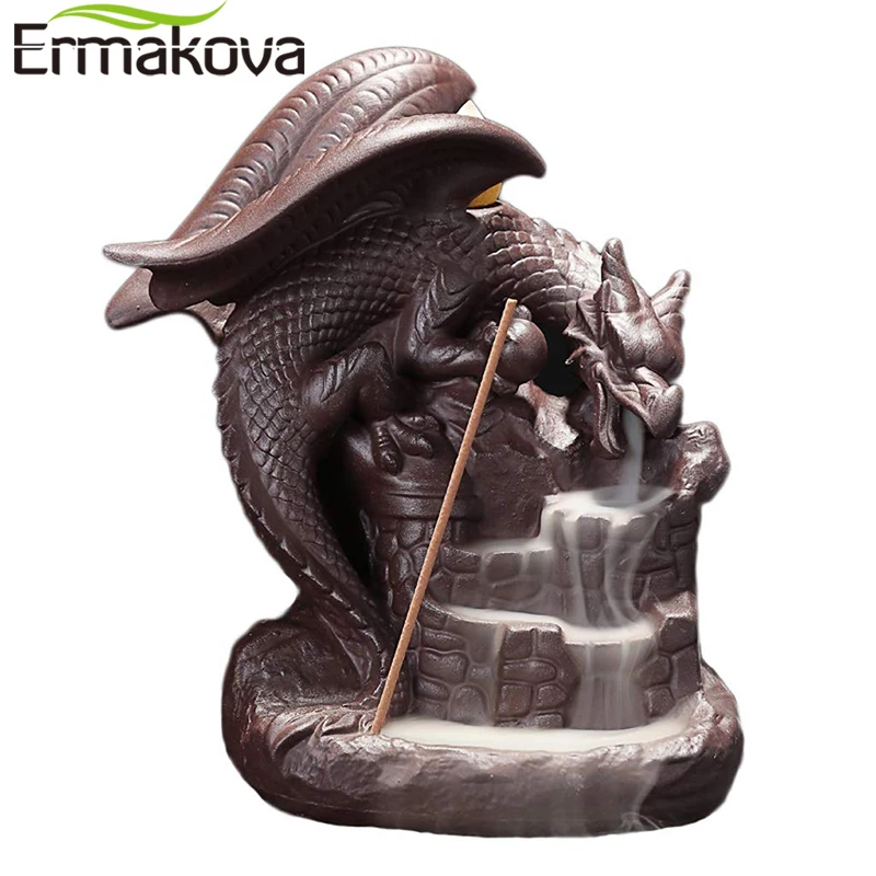 ERMAKOVA держатель для благовоний в виде китайского дракона фиолетовый песок