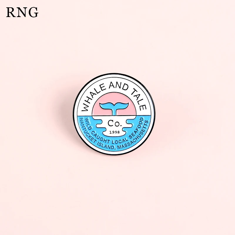 Синяя и Розовая Круглая Гравировка печати для охраны дикой природы Кита