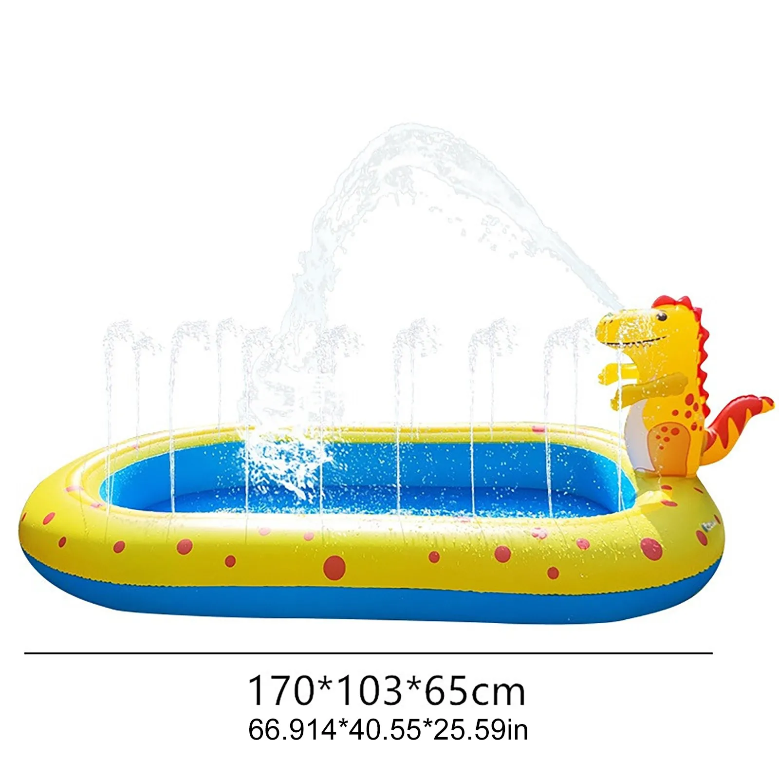 

Rectangular Inflatable Sprinkler Swimming Pool Paddling Pool Bathing Outdoor Summer Swimming Pool For Kids 3 In 1 Family Sized
