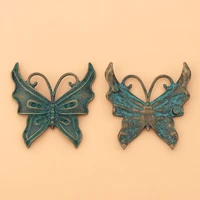 10pcslot green verdigris patina large butterfly charms pendants for jewelry making findings accessories