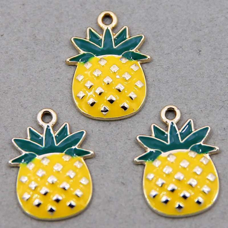 6 шт./лот милые эмалевые подвески для сережек ожерелье фрукты Клубника арбуз