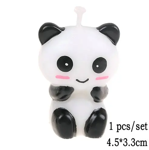 Panda2 1 шт милые панды свечи для торта на день рождения Мультяшные животные искусство свечи для торта топперы для детского душа поставка украшений для вечеринок сделай сам - Цвет: Panda2