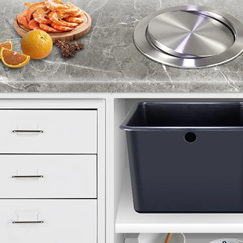 

Garbage Flap Lid Flush Built-in Balance Swing for Kitchen Counter Top