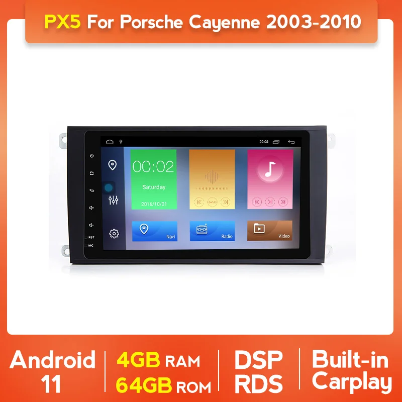 4 Гб + 64 ГБ Android 11 Carplay Автомобильный мультимедийный GPS для Porsche Cayenne 2003-2010 S GTS Turbo