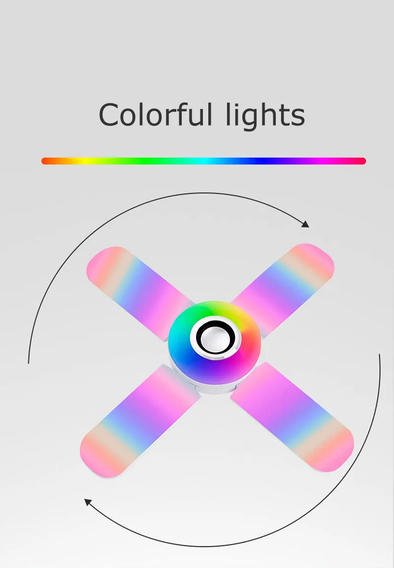 

Music Ceiling Lamp Remote Control RGB Light music light Novelty Lighting 4Leaves Lamp E27 Bluetooth Speaker LED