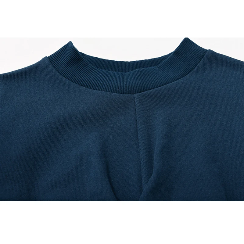 Женская Повседневная Толстовка с длинным рукавом однотонный пуловер крестом и