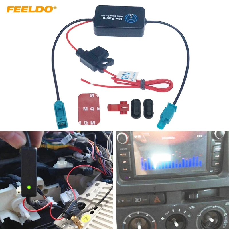 FEELDO 12V автомобильная антенна усилитель сигнала для автомобиля с разъемом FAKRA II # FD