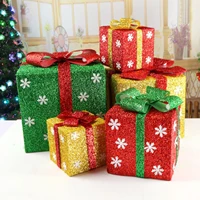 christmas gift box tree decorations matte surface snowflake pack present ornaments window decor nice gift