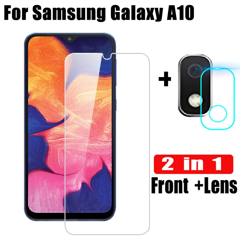2 в 1 Защитное стекло для объектива Samsung A10 закаленное Galaxy Защитная пленка экрана