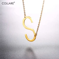 collare choker necklace alfabet letter s pendant stainless steel goldblack color initial jewelry statement necklace women n025